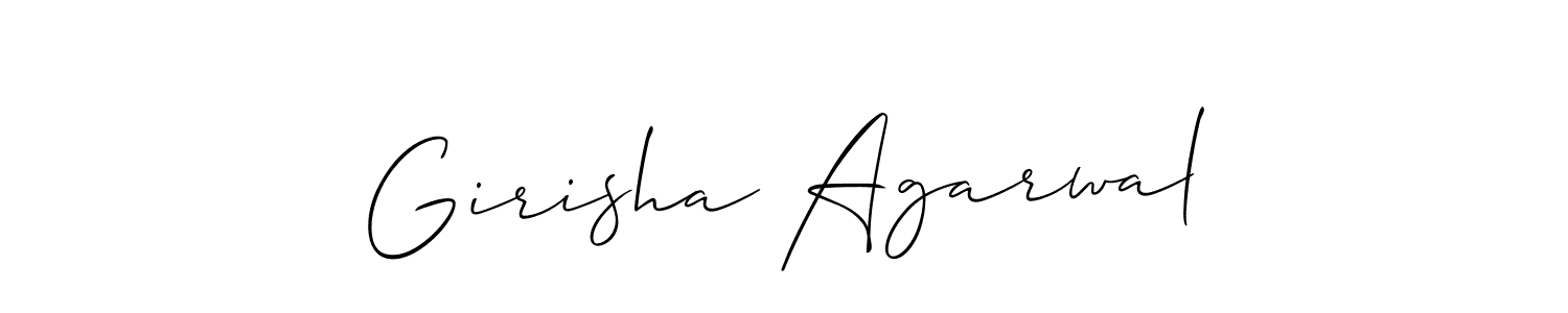 Also You can easily find your signature by using the search form. We will create Girisha Agarwal name handwritten signature images for you free of cost using Allison_Script sign style. Girisha Agarwal signature style 2 images and pictures png