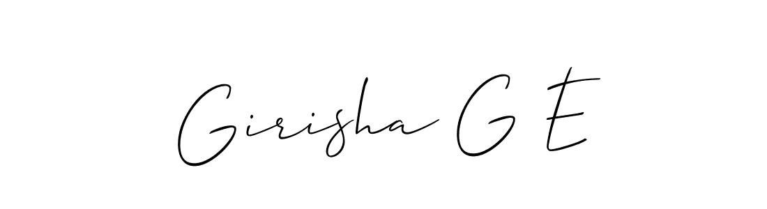 It looks lik you need a new signature style for name Girisha G E. Design unique handwritten (Allison_Script) signature with our free signature maker in just a few clicks. Girisha G E signature style 2 images and pictures png