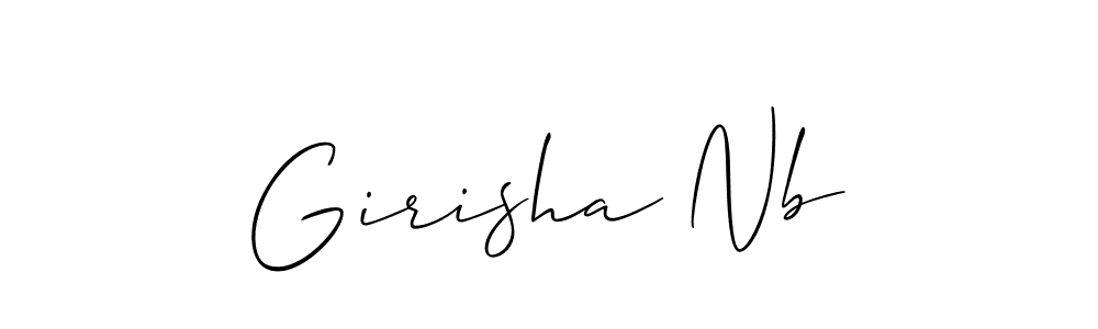 Also You can easily find your signature by using the search form. We will create Girisha Nb name handwritten signature images for you free of cost using Allison_Script sign style. Girisha Nb signature style 2 images and pictures png