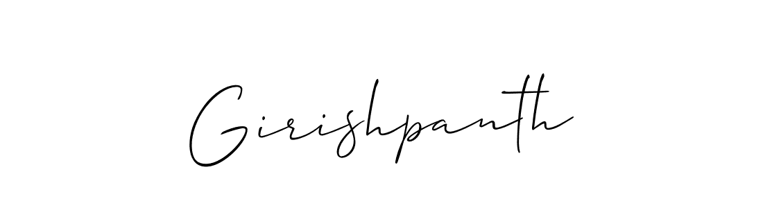 Create a beautiful signature design for name Girishpanth. With this signature (Allison_Script) fonts, you can make a handwritten signature for free. Girishpanth signature style 2 images and pictures png