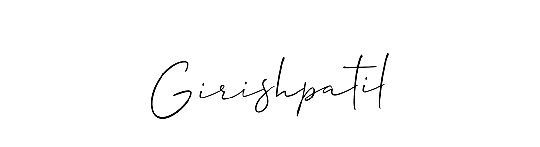 Also we have Girishpatil name is the best signature style. Create professional handwritten signature collection using Allison_Script autograph style. Girishpatil signature style 2 images and pictures png