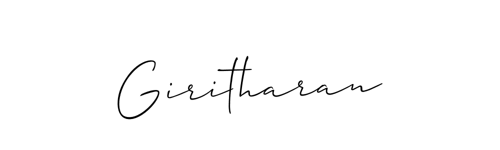 Create a beautiful signature design for name Giritharan. With this signature (Allison_Script) fonts, you can make a handwritten signature for free. Giritharan signature style 2 images and pictures png