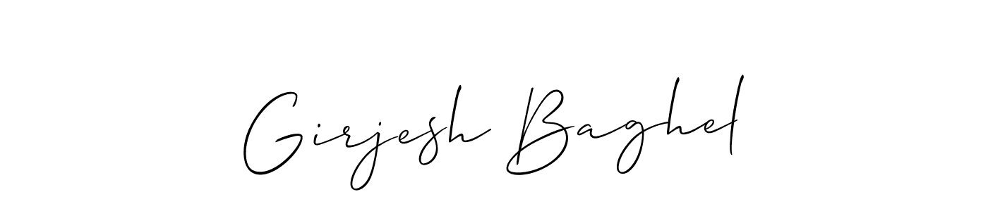 Create a beautiful signature design for name Girjesh Baghel. With this signature (Allison_Script) fonts, you can make a handwritten signature for free. Girjesh Baghel signature style 2 images and pictures png