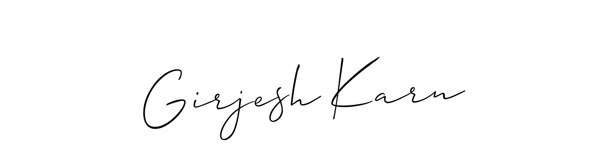 Use a signature maker to create a handwritten signature online. With this signature software, you can design (Allison_Script) your own signature for name Girjesh Karn. Girjesh Karn signature style 2 images and pictures png