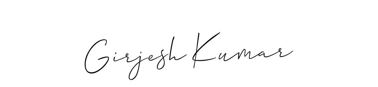 You should practise on your own different ways (Allison_Script) to write your name (Girjesh Kumar) in signature. don't let someone else do it for you. Girjesh Kumar signature style 2 images and pictures png