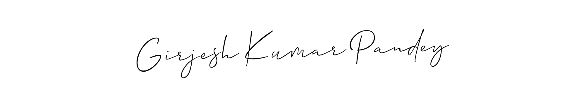 The best way (Allison_Script) to make a short signature is to pick only two or three words in your name. The name Girjesh Kumar Pandey include a total of six letters. For converting this name. Girjesh Kumar Pandey signature style 2 images and pictures png