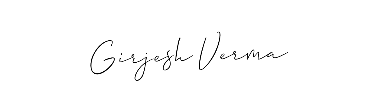 Use a signature maker to create a handwritten signature online. With this signature software, you can design (Allison_Script) your own signature for name Girjesh Verma. Girjesh Verma signature style 2 images and pictures png