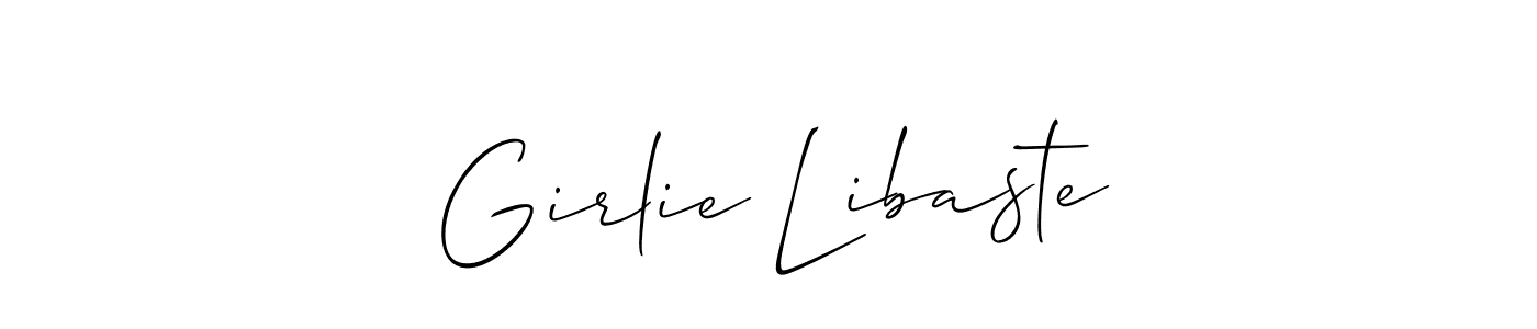 Check out images of Autograph of Girlie Libaste name. Actor Girlie Libaste Signature Style. Allison_Script is a professional sign style online. Girlie Libaste signature style 2 images and pictures png