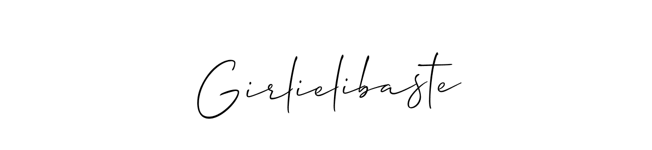 You should practise on your own different ways (Allison_Script) to write your name (Girlielibaste) in signature. don't let someone else do it for you. Girlielibaste signature style 2 images and pictures png