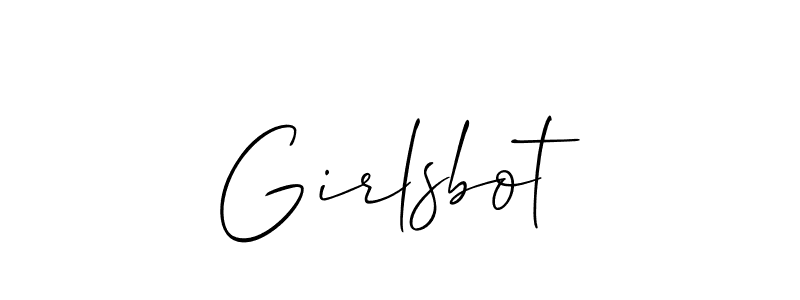 The best way (Allison_Script) to make a short signature is to pick only two or three words in your name. The name Girlsbot include a total of six letters. For converting this name. Girlsbot signature style 2 images and pictures png