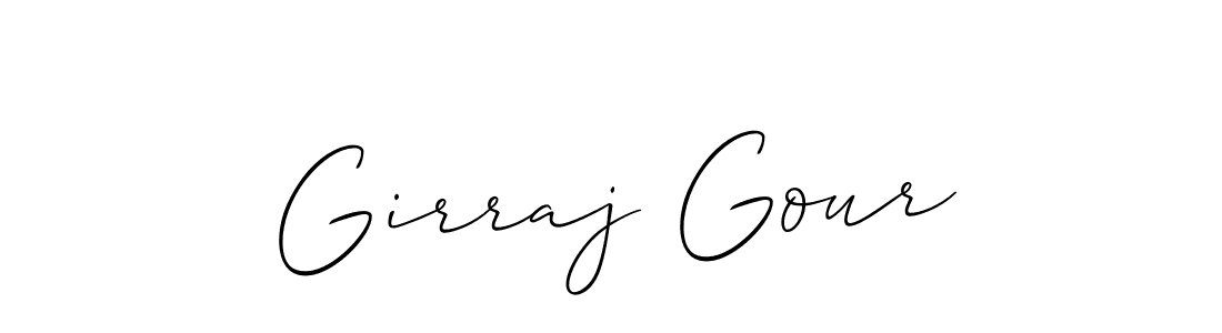 Allison_Script is a professional signature style that is perfect for those who want to add a touch of class to their signature. It is also a great choice for those who want to make their signature more unique. Get Girraj Gour name to fancy signature for free. Girraj Gour signature style 2 images and pictures png