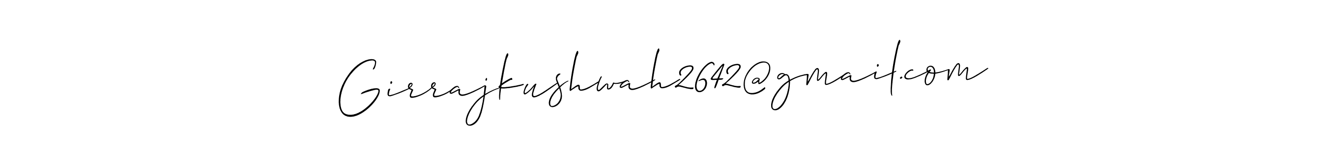 Also You can easily find your signature by using the search form. We will create Girrajkushwah2642@gmail.com name handwritten signature images for you free of cost using Allison_Script sign style. Girrajkushwah2642@gmail.com signature style 2 images and pictures png