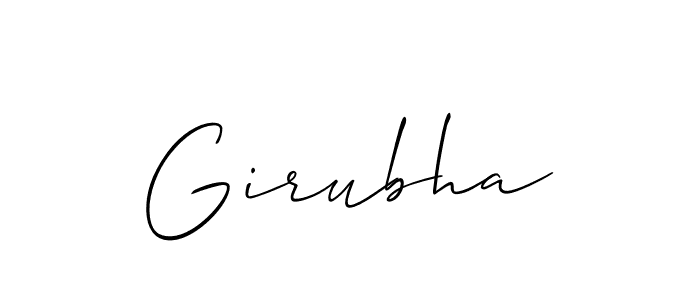 Allison_Script is a professional signature style that is perfect for those who want to add a touch of class to their signature. It is also a great choice for those who want to make their signature more unique. Get Girubha name to fancy signature for free. Girubha signature style 2 images and pictures png