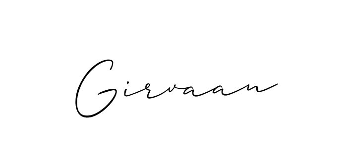 Use a signature maker to create a handwritten signature online. With this signature software, you can design (Allison_Script) your own signature for name Girvaan. Girvaan signature style 2 images and pictures png