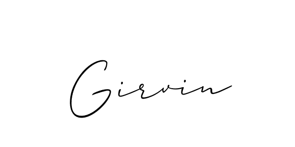 Make a beautiful signature design for name Girvin. With this signature (Allison_Script) style, you can create a handwritten signature for free. Girvin signature style 2 images and pictures png
