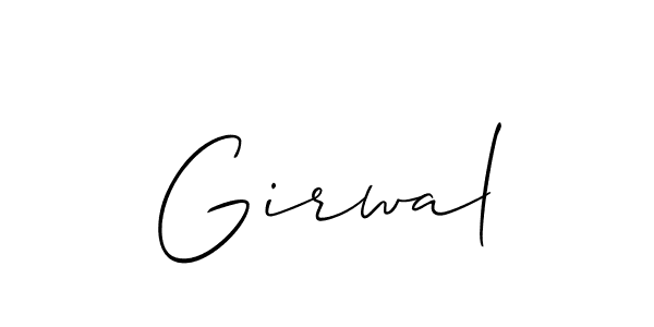 Make a beautiful signature design for name Girwal. With this signature (Allison_Script) style, you can create a handwritten signature for free. Girwal signature style 2 images and pictures png