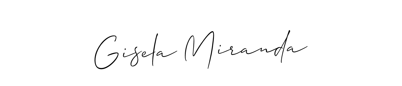 Make a beautiful signature design for name Gisela Miranda. With this signature (Allison_Script) style, you can create a handwritten signature for free. Gisela Miranda signature style 2 images and pictures png