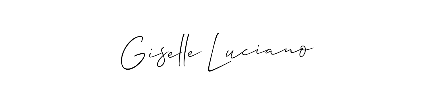 Make a short Giselle Luciano signature style. Manage your documents anywhere anytime using Allison_Script. Create and add eSignatures, submit forms, share and send files easily. Giselle Luciano signature style 2 images and pictures png