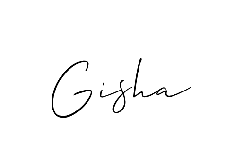 How to make Gisha signature? Allison_Script is a professional autograph style. Create handwritten signature for Gisha name. Gisha signature style 2 images and pictures png