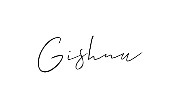 How to make Gishnu signature? Allison_Script is a professional autograph style. Create handwritten signature for Gishnu name. Gishnu signature style 2 images and pictures png