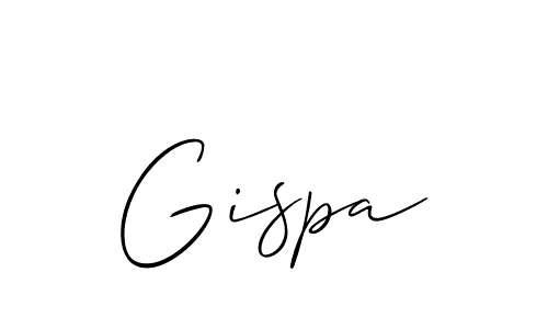 How to make Gispa signature? Allison_Script is a professional autograph style. Create handwritten signature for Gispa name. Gispa signature style 2 images and pictures png