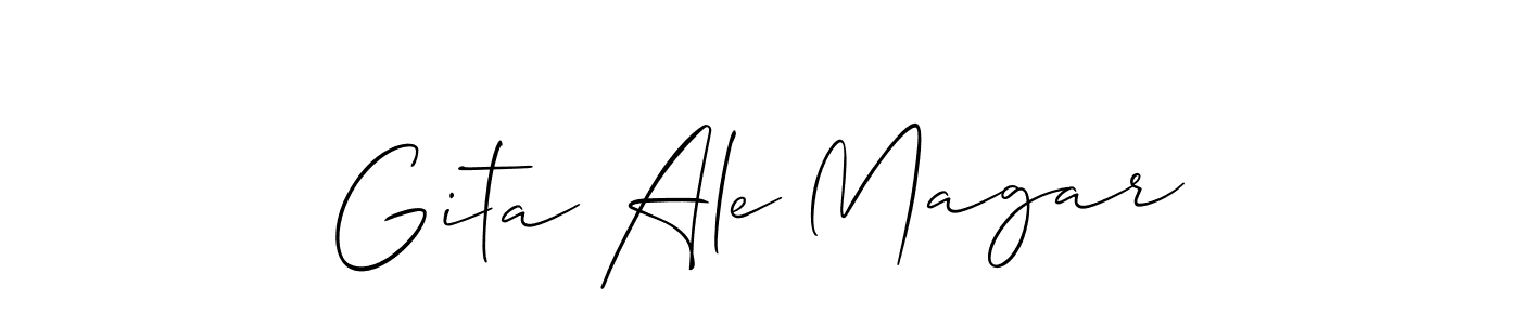 Use a signature maker to create a handwritten signature online. With this signature software, you can design (Allison_Script) your own signature for name Gita Ale Magar. Gita Ale Magar signature style 2 images and pictures png