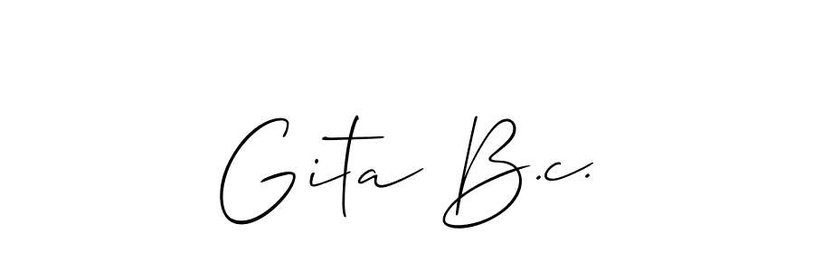 Create a beautiful signature design for name Gita B.c.. With this signature (Allison_Script) fonts, you can make a handwritten signature for free. Gita B.c. signature style 2 images and pictures png