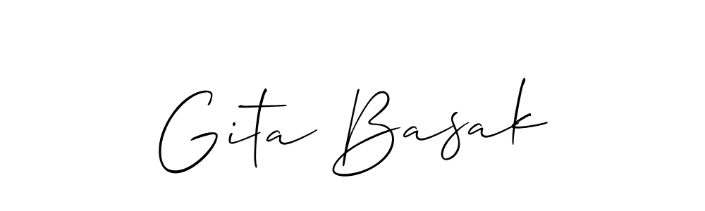 How to make Gita Basak name signature. Use Allison_Script style for creating short signs online. This is the latest handwritten sign. Gita Basak signature style 2 images and pictures png