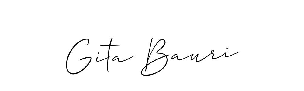 Design your own signature with our free online signature maker. With this signature software, you can create a handwritten (Allison_Script) signature for name Gita Bauri. Gita Bauri signature style 2 images and pictures png