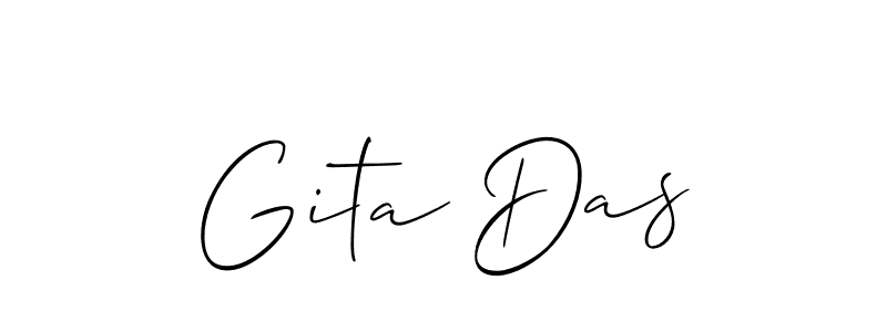 Use a signature maker to create a handwritten signature online. With this signature software, you can design (Allison_Script) your own signature for name Gita Das. Gita Das signature style 2 images and pictures png