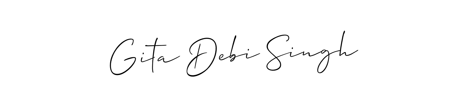 How to make Gita Debi Singh name signature. Use Allison_Script style for creating short signs online. This is the latest handwritten sign. Gita Debi Singh signature style 2 images and pictures png