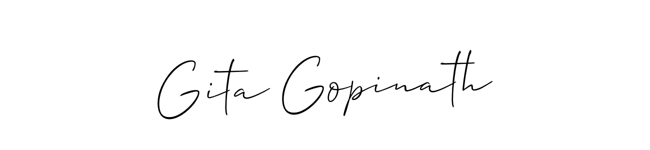 Create a beautiful signature design for name Gita Gopinath. With this signature (Allison_Script) fonts, you can make a handwritten signature for free. Gita Gopinath signature style 2 images and pictures png