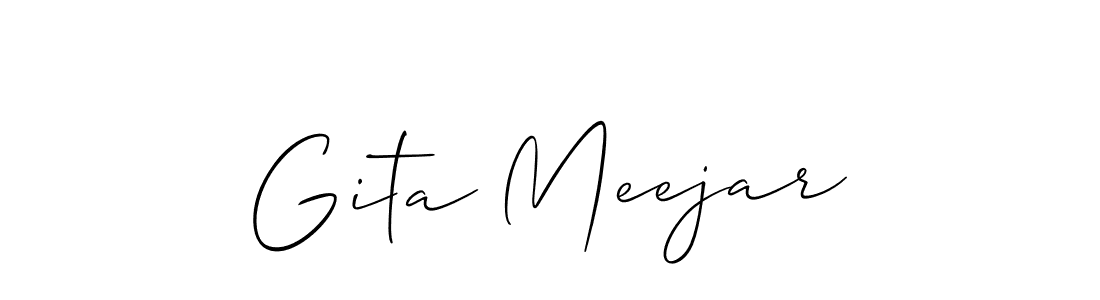Check out images of Autograph of Gita Meejar name. Actor Gita Meejar Signature Style. Allison_Script is a professional sign style online. Gita Meejar signature style 2 images and pictures png