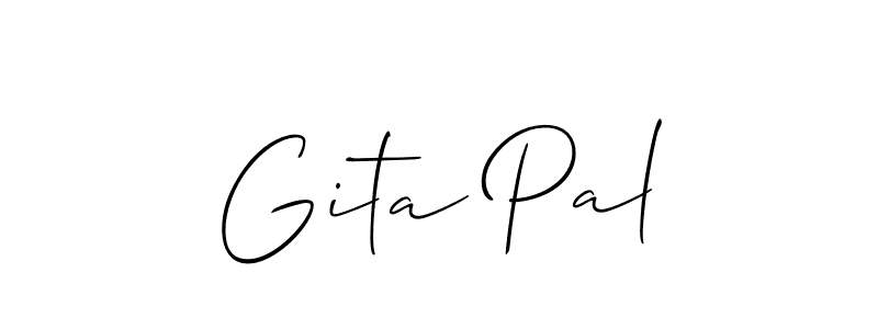 You should practise on your own different ways (Allison_Script) to write your name (Gita Pal) in signature. don't let someone else do it for you. Gita Pal signature style 2 images and pictures png