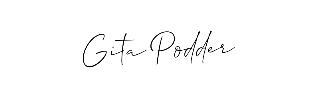 This is the best signature style for the Gita Podder name. Also you like these signature font (Allison_Script). Mix name signature. Gita Podder signature style 2 images and pictures png