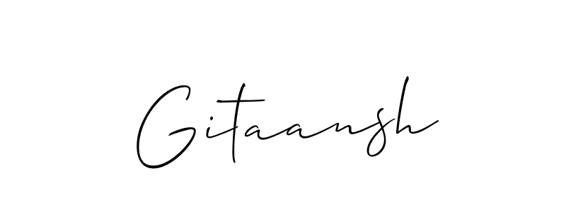 How to Draw Gitaansh signature style? Allison_Script is a latest design signature styles for name Gitaansh. Gitaansh signature style 2 images and pictures png