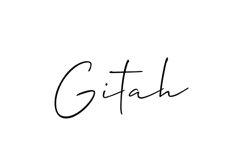 How to make Gitah signature? Allison_Script is a professional autograph style. Create handwritten signature for Gitah name. Gitah signature style 2 images and pictures png