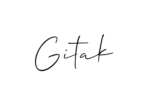 if you are searching for the best signature style for your name Gitak. so please give up your signature search. here we have designed multiple signature styles  using Allison_Script. Gitak signature style 2 images and pictures png