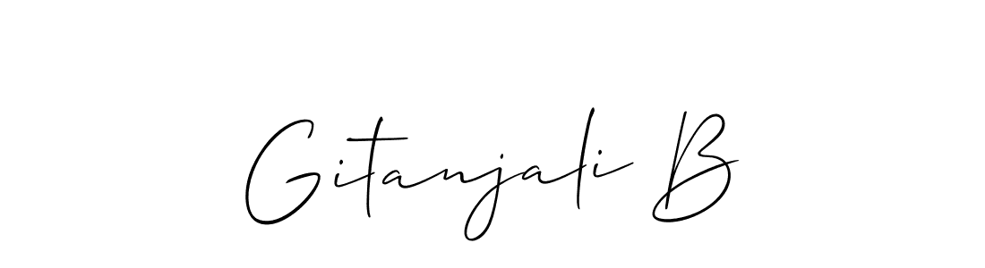 How to make Gitanjali B name signature. Use Allison_Script style for creating short signs online. This is the latest handwritten sign. Gitanjali B signature style 2 images and pictures png