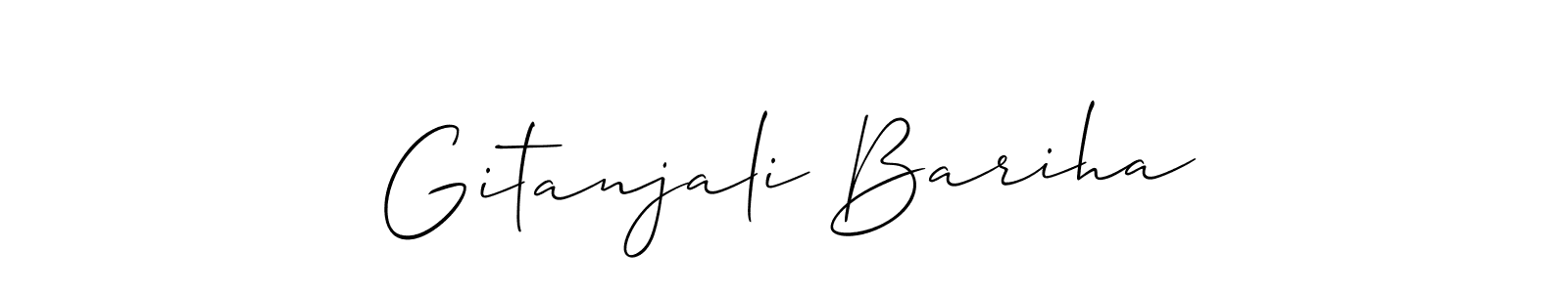 Make a short Gitanjali Bariha signature style. Manage your documents anywhere anytime using Allison_Script. Create and add eSignatures, submit forms, share and send files easily. Gitanjali Bariha signature style 2 images and pictures png