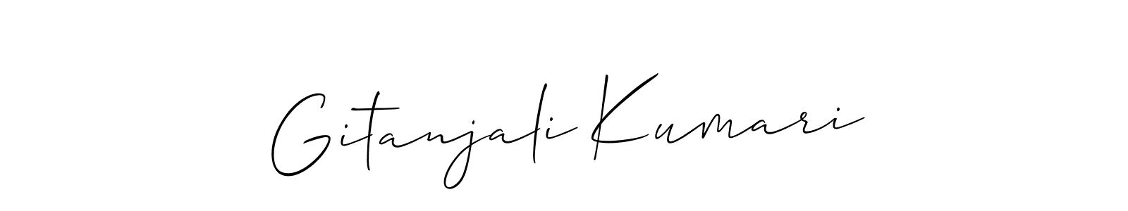 if you are searching for the best signature style for your name Gitanjali Kumari. so please give up your signature search. here we have designed multiple signature styles  using Allison_Script. Gitanjali Kumari signature style 2 images and pictures png