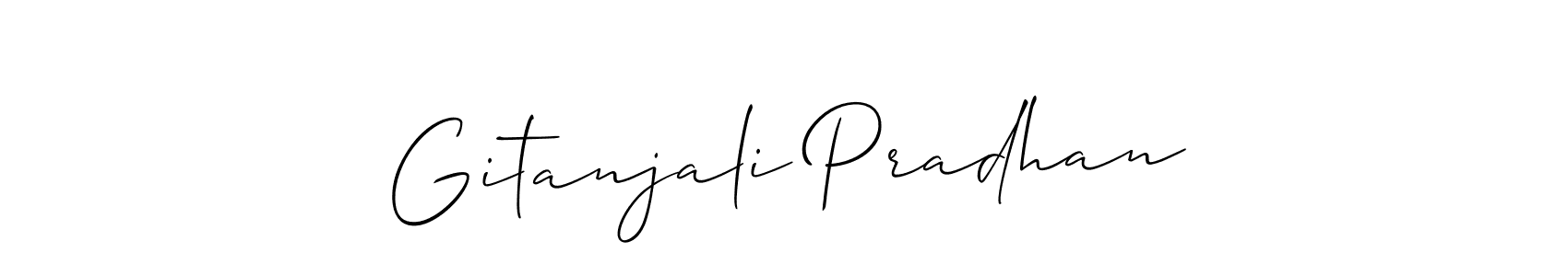 This is the best signature style for the Gitanjali Pradhan name. Also you like these signature font (Allison_Script). Mix name signature. Gitanjali Pradhan signature style 2 images and pictures png