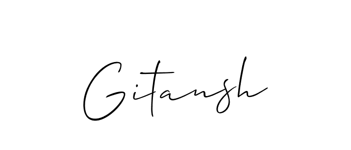 Similarly Allison_Script is the best handwritten signature design. Signature creator online .You can use it as an online autograph creator for name Gitansh. Gitansh signature style 2 images and pictures png