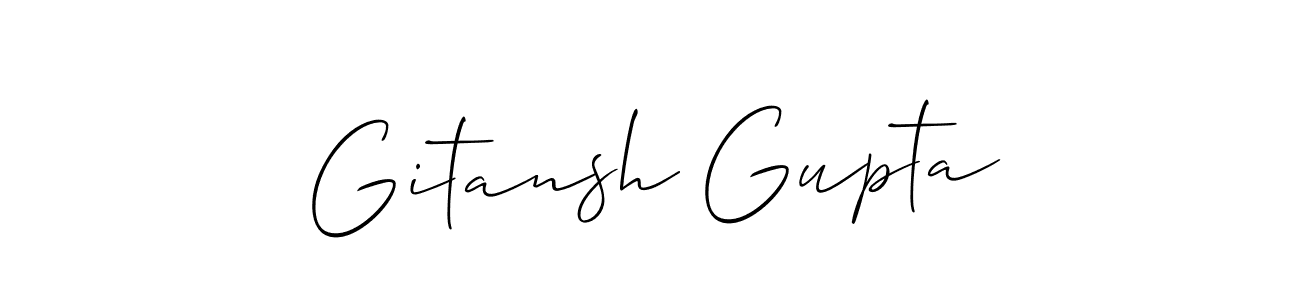 Allison_Script is a professional signature style that is perfect for those who want to add a touch of class to their signature. It is also a great choice for those who want to make their signature more unique. Get Gitansh Gupta name to fancy signature for free. Gitansh Gupta signature style 2 images and pictures png