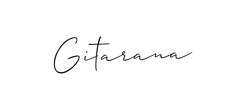 How to make Gitarana name signature. Use Allison_Script style for creating short signs online. This is the latest handwritten sign. Gitarana signature style 2 images and pictures png