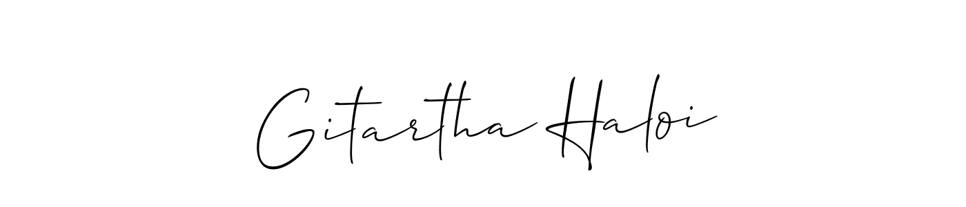 Use a signature maker to create a handwritten signature online. With this signature software, you can design (Allison_Script) your own signature for name Gitartha Haloi. Gitartha Haloi signature style 2 images and pictures png