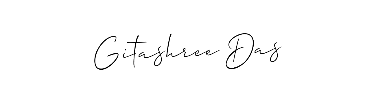 Design your own signature with our free online signature maker. With this signature software, you can create a handwritten (Allison_Script) signature for name Gitashree Das. Gitashree Das signature style 2 images and pictures png