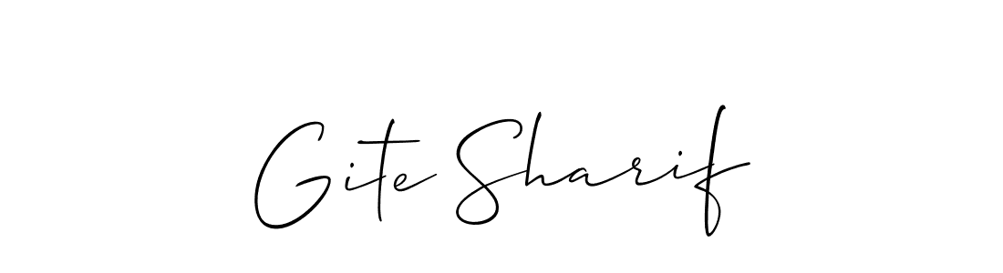 How to Draw Gite Sharif signature style? Allison_Script is a latest design signature styles for name Gite Sharif. Gite Sharif signature style 2 images and pictures png