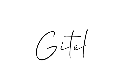 Make a beautiful signature design for name Gitel. With this signature (Allison_Script) style, you can create a handwritten signature for free. Gitel signature style 2 images and pictures png