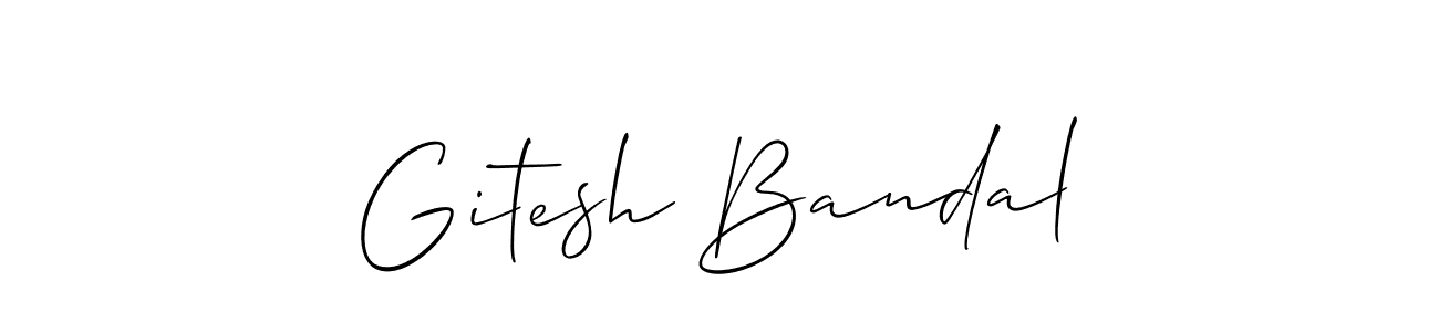 Design your own signature with our free online signature maker. With this signature software, you can create a handwritten (Allison_Script) signature for name Gitesh Bandal. Gitesh Bandal signature style 2 images and pictures png